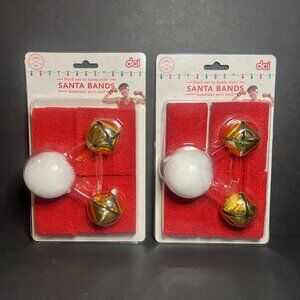 Lot of 2 DCI Red Santa Bands w/ Jumbo Bells Funny Novelty Gag Christmas Gift